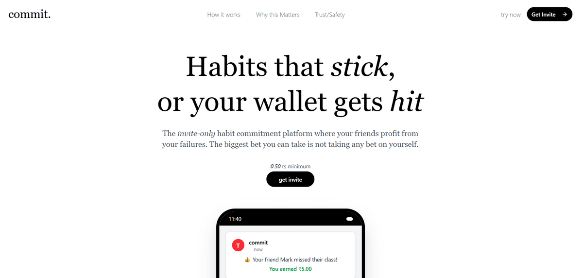 Commit App screenshot